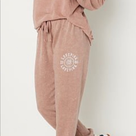 Vs pink lounge classic pant stucco beige teddy full zip jacket - Picture 9 of 12